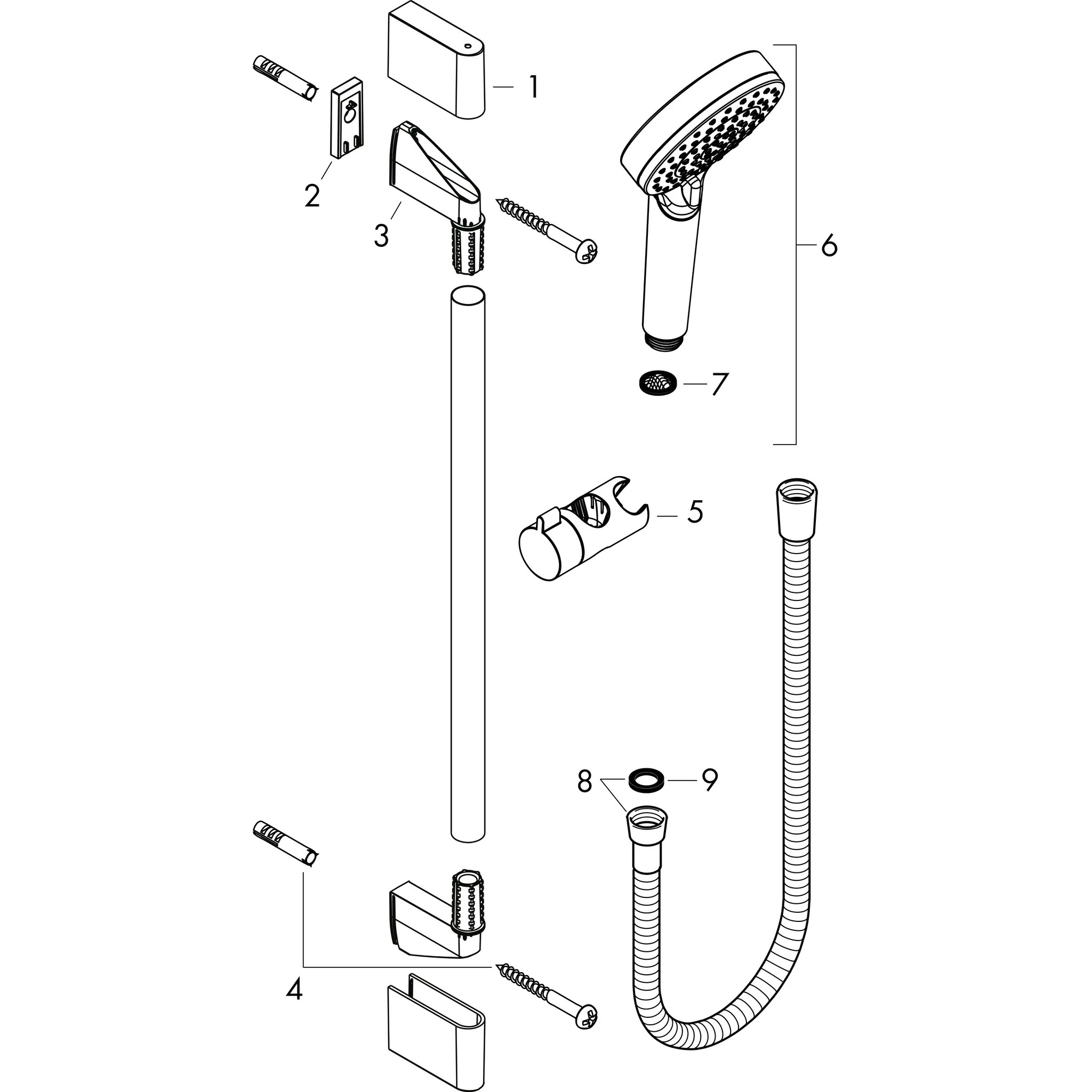 Hansgrohe Crometta Brauseset 100 1jet EcoSmart mit Brausestange 65 cm, Weiß/Chrom