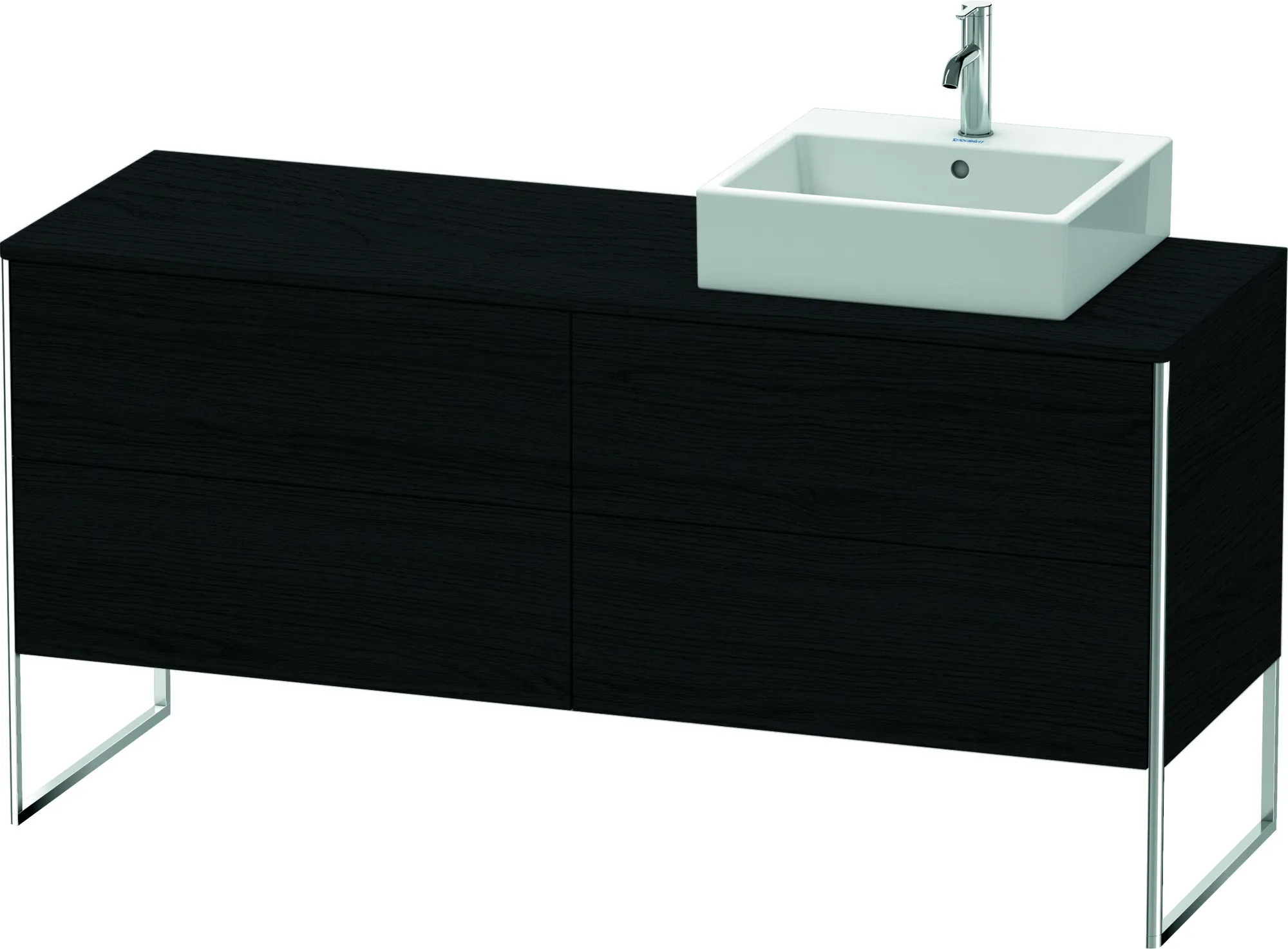 Duravit Waschtischunterschrank bodenstehend „XSquare“ 160 × 77,8 × 54,8 cm Eiche Schwarz