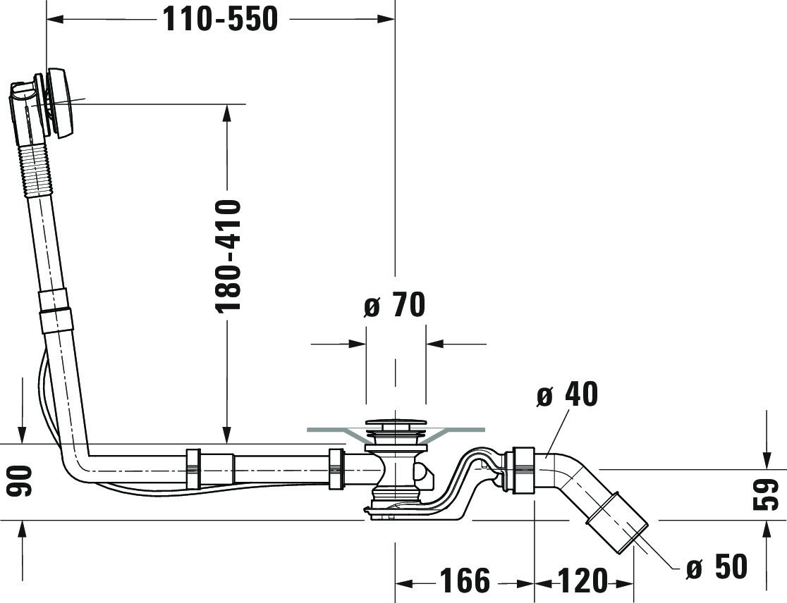 Duravit Ab- und Überlaufgarnitur für Badewannen Modell 792218