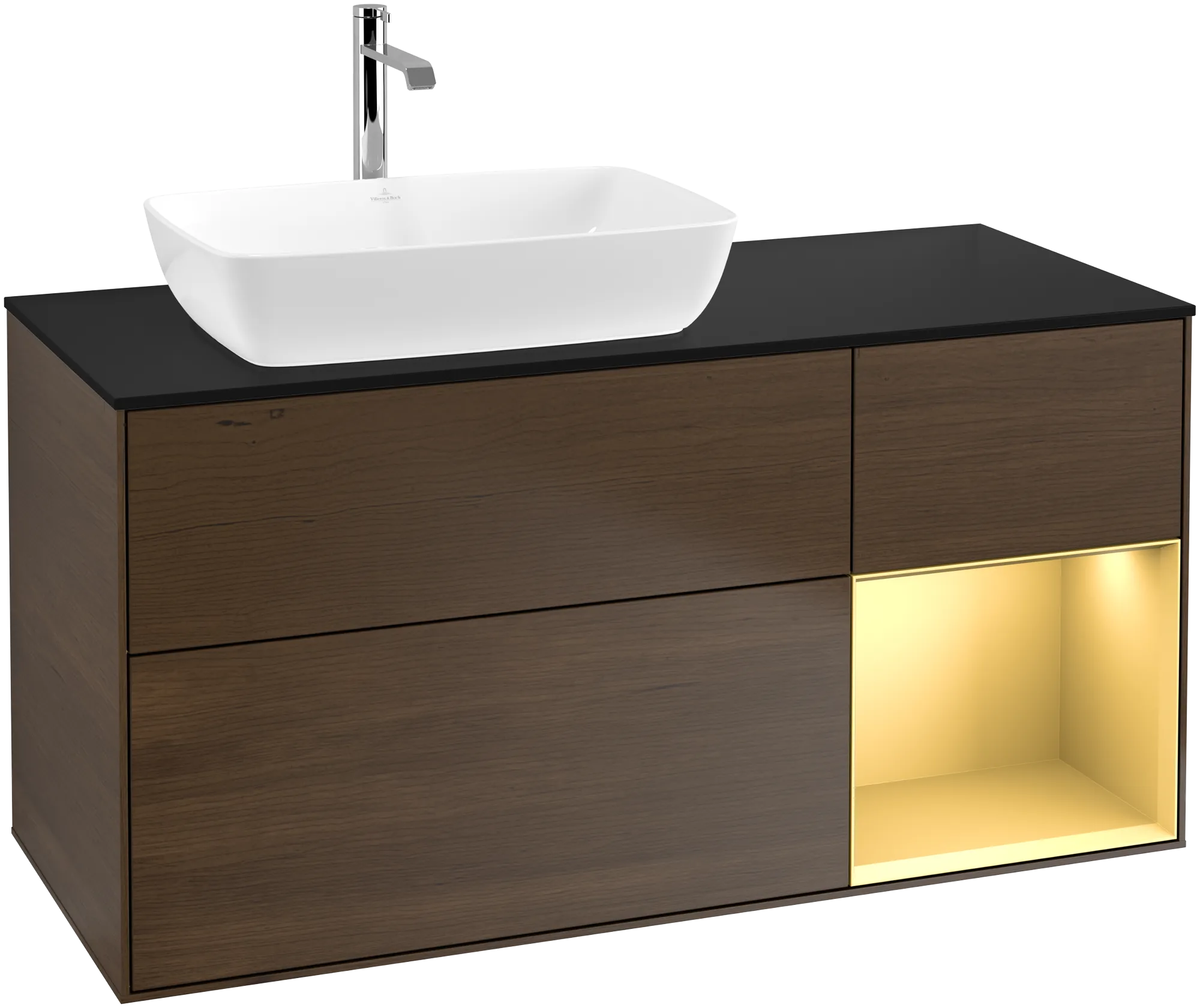 Villeroy & Boch Waschbeckenunterschrank Finion G81, 1200x603x501mm, mit Beleuchtung, links