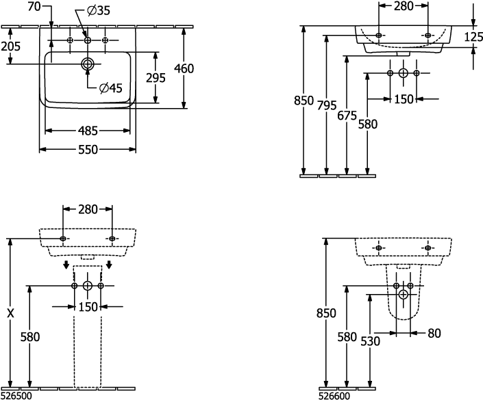 Villeroy & Boch O.novo Ablaufhaube Pergamon CeramicPlus 225x320x290mm