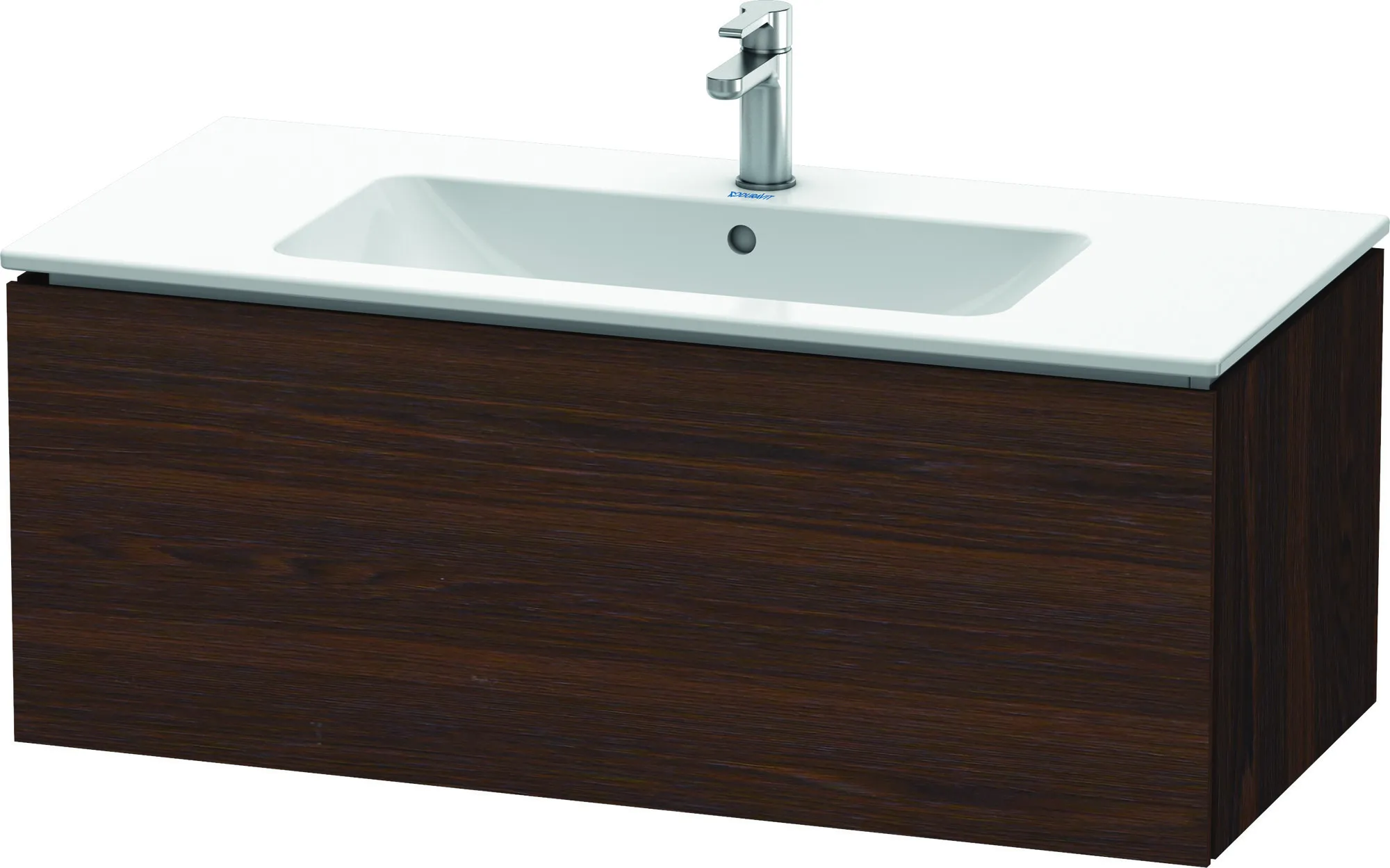 Duravit Waschtischunterschrank wandhängend „L-Cube“ 102 × 40 × 48,1 cm Nussbaum gebürstet