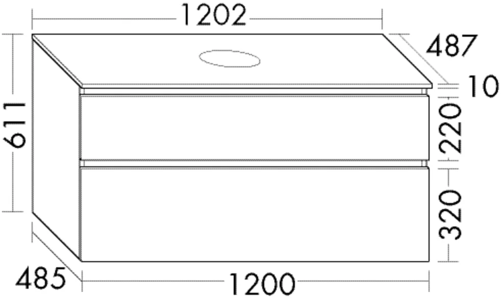 burgbad Waschtischunterschrank „Lin20“ 1242 × 651 × 527 mm in Eiche Dekor Silber