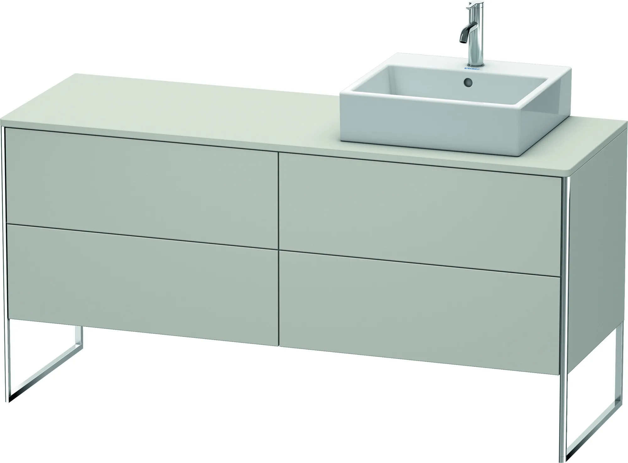 Duravit Waschtischunterschrank bodenstehend „XSquare“ 160 × 77,8 × 54,8 cm Betongrau Matt