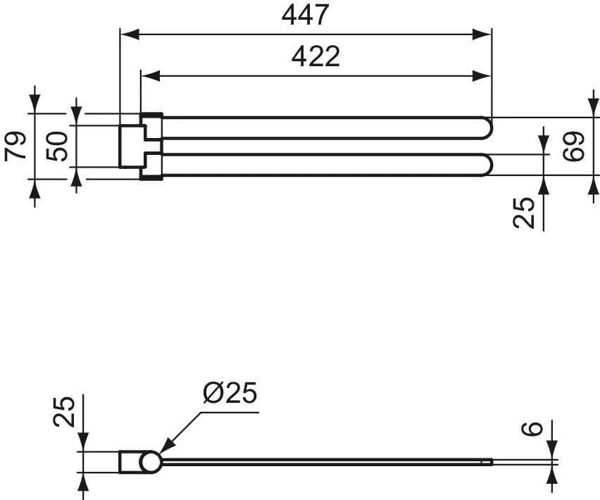 doppelter Handtuchhalter Conca 447mm Brushed Gold doppelter Handtuchhalter Conca 447mm Brushed Gold