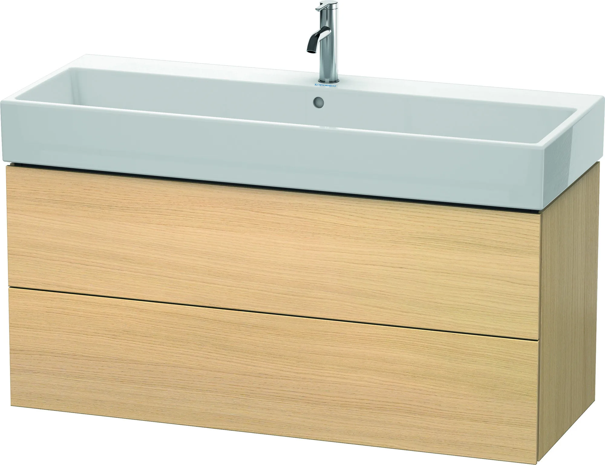 Duravit Waschtischunterschrank wandhängend „L-Cube“ 118,4 × 54,4 × 45,9 cm Mediterrane Eiche