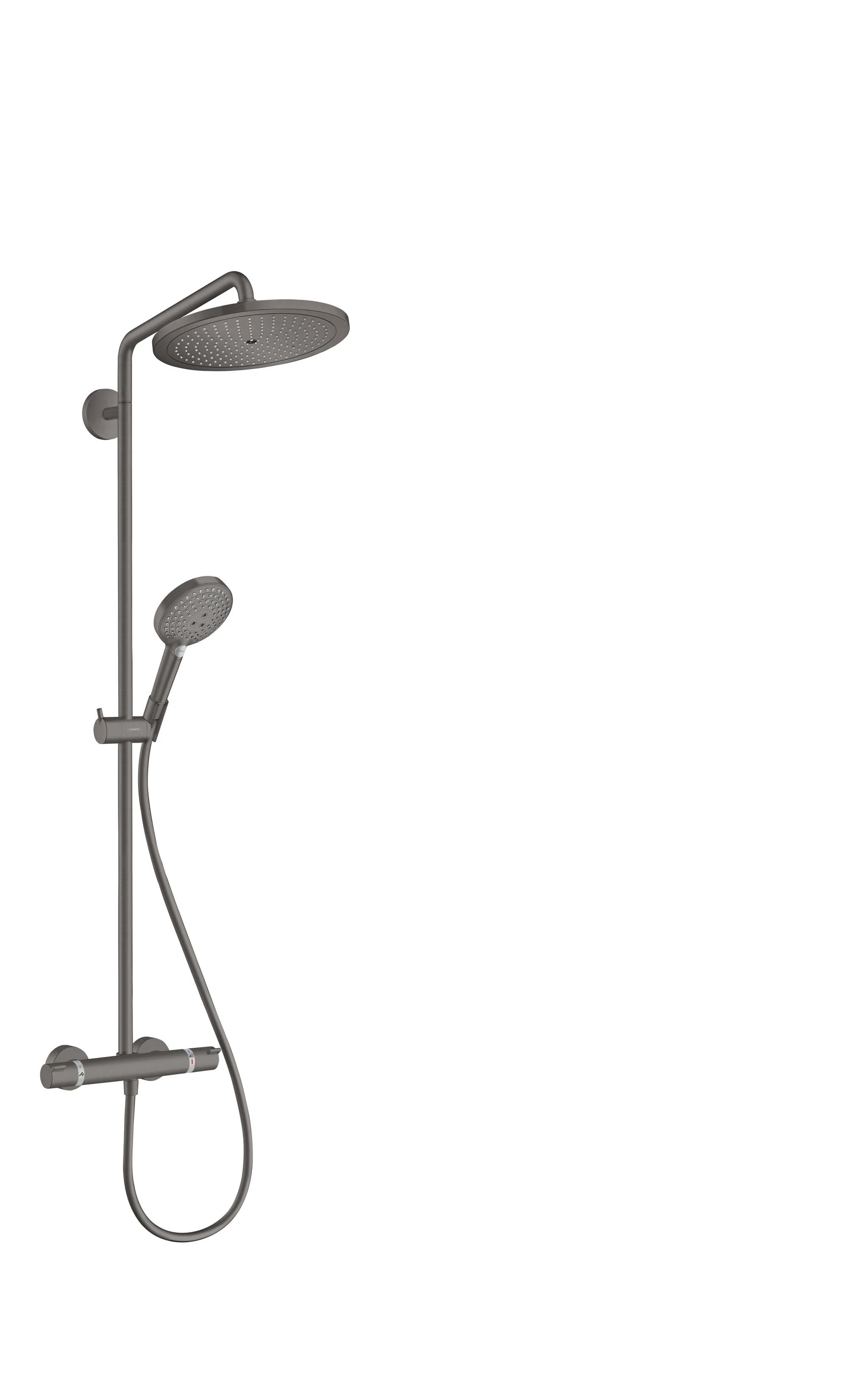 Hansgrohe Croma Select S Showerpipe 280 EcoSmart mit Thermostat und Raindance Handbrause BBC, Brushed Black Chrome Hansgrohe Croma Select S Showerpipe 280 EcoSmart mit Thermostat und Raindance Handbrause BBC, Brushed Black Chrome