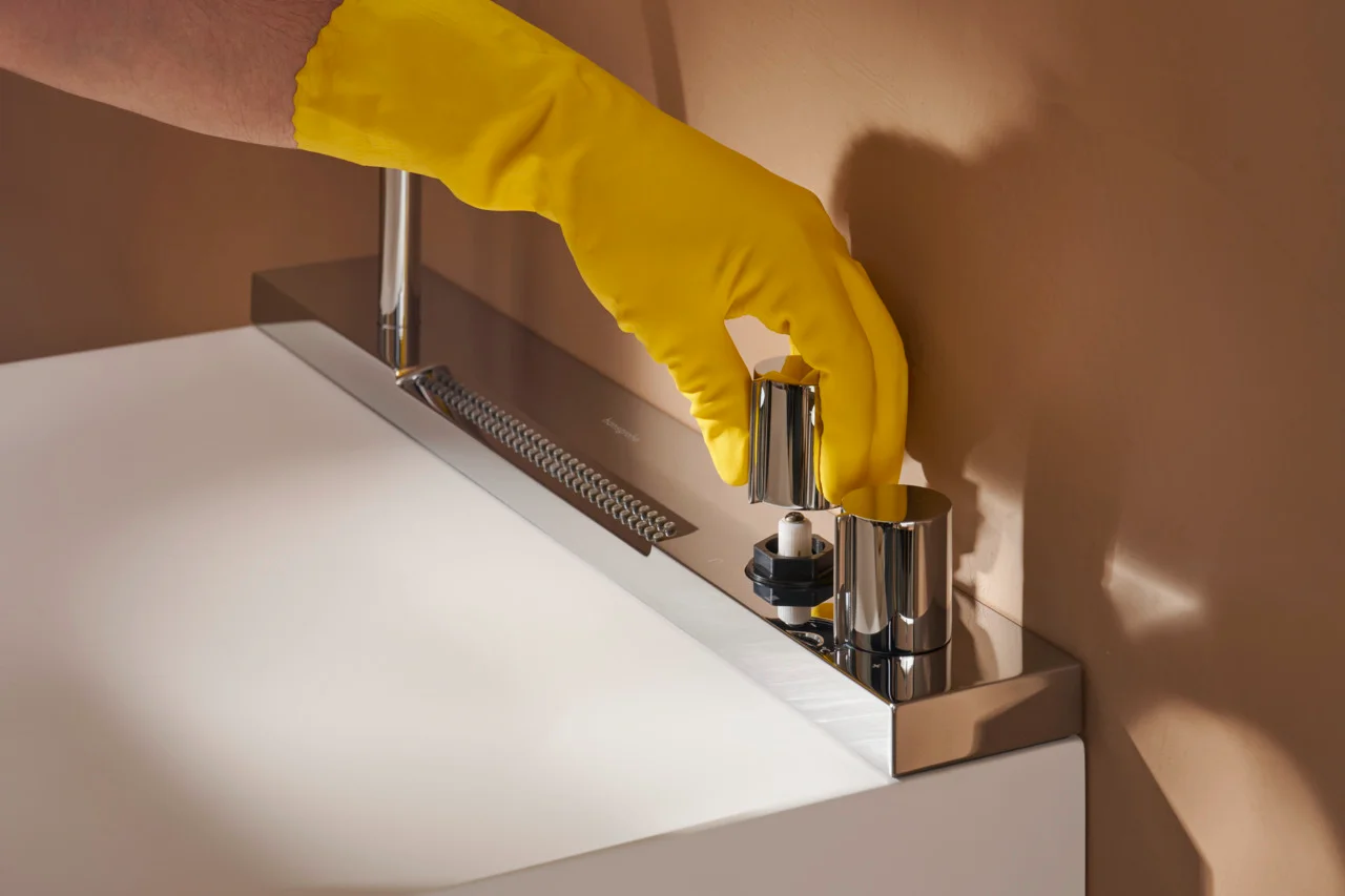Hansgrohe Avalegra AquaUnit 58 cm, Chrom, matt, Aufsatz und wandhängend, 580x475x100 mm, Schwenkauslauf, Laminarstrahl & Rain, QuickClean+, Thermostatkartusche