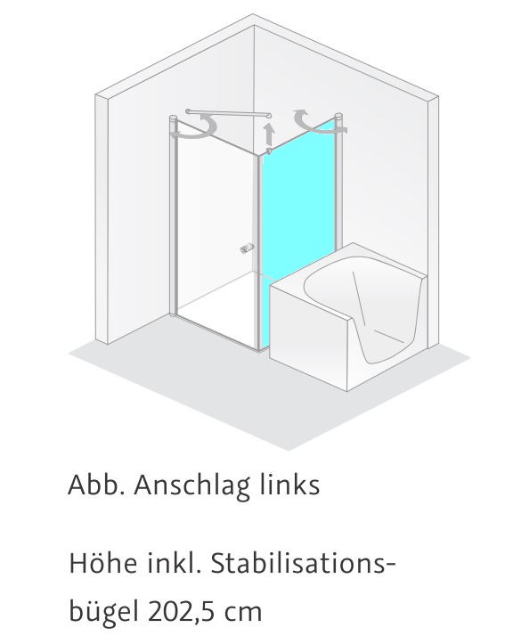 HSK teilgerahmte schwenkbare Seitenwand „Exklusiv 2.0“ Glas Bodennebel, Profile Alu Silber-matt, für #Türbreite#, B: 900 mm H: 2000 mm HSK teilgerahmte schwenkbare Seitenwand „Exklusiv 2.0“ Glas Bodennebel, Profile Alu Silber-matt, für #Türbreite#, B: 900 mm H: 2000 mm