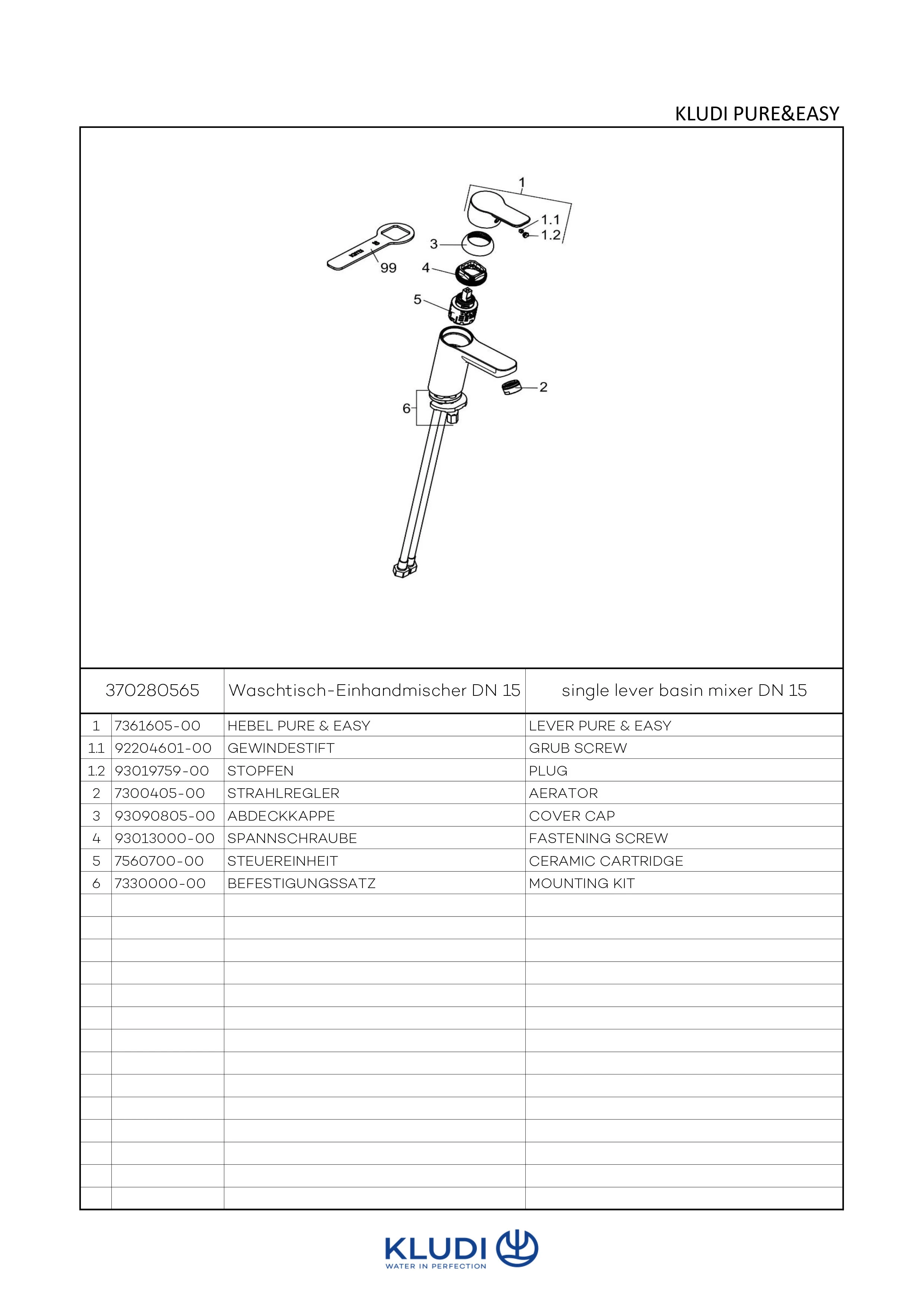 PURE & EASY WaschtischEHM 70 ohne Ablaufgarnitur chrom PURE & EASY WaschtischEHM 70 ohne Ablaufgarnitur chrom