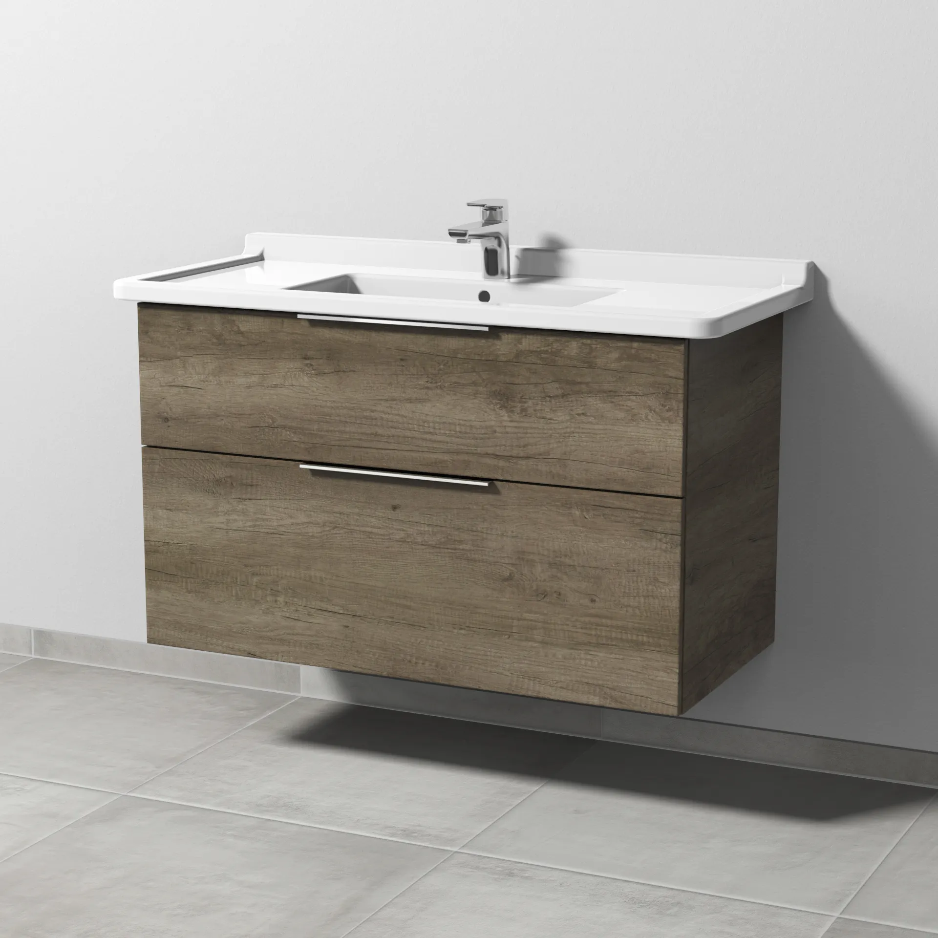 Sanipa Waschtischunterschrank „3way“ 950 × 593 × 467 mm in Eiche Nebraska Sanipa Waschtischunterschrank „3way“ 950 × 593 × 467 mm in Eiche Nebraska