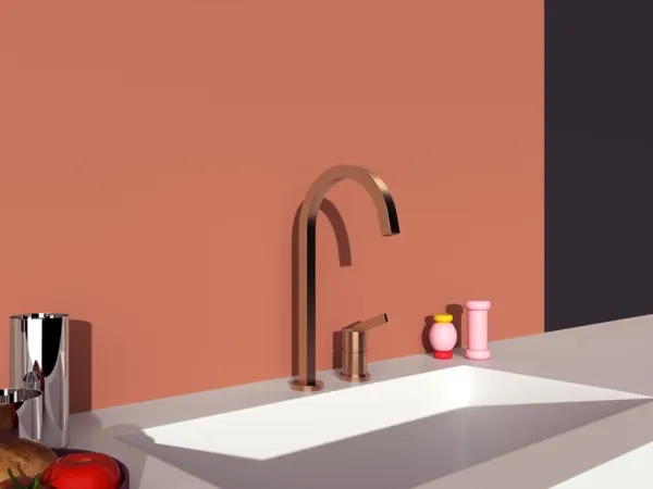 2-Loch-Küchenarmatur Gusto Ausladung 204mm eckiger Auslauf Brushed Gold 2-Loch-Küchenarmatur Gusto Ausladung 204mm eckiger Auslauf Brushed Gold