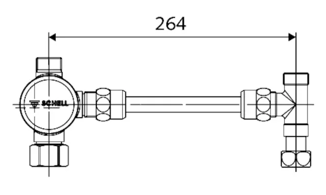 Eckventil-Thermostat Set, Starre Ausführung