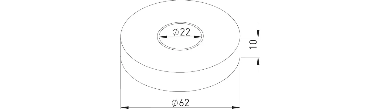 Design-Schubrosette MS vc 24 x10 x62 mm schwere Ausführung mit O-Ring, passend