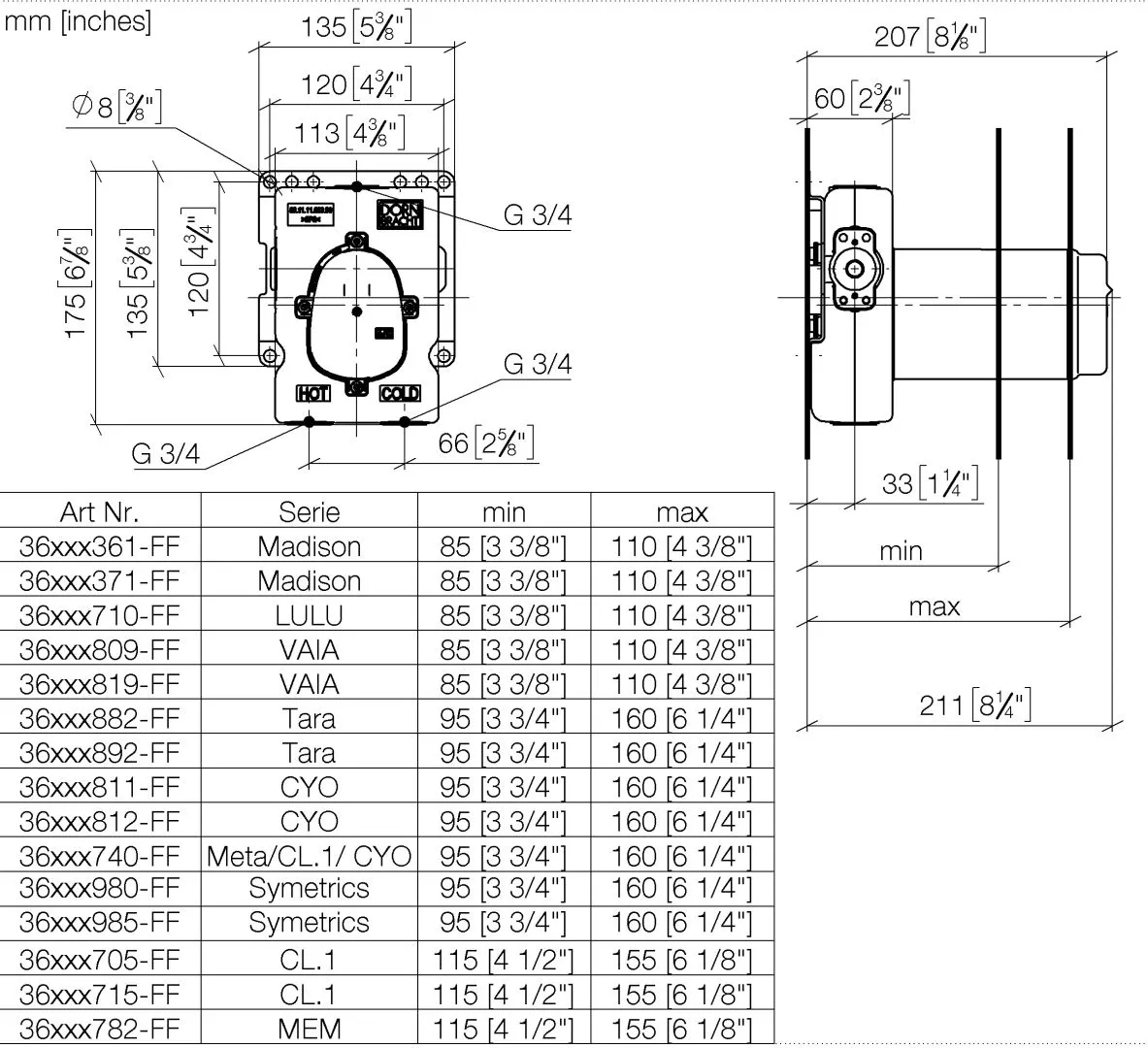 Dornbracht xTOOL UP-Thermostatmodul ohne Mengenregulierung - DR-Messing, bleifrei Dornbracht xTOOL UP-Thermostatmodul ohne Mengenregulierung - DR-Messing, bleifrei