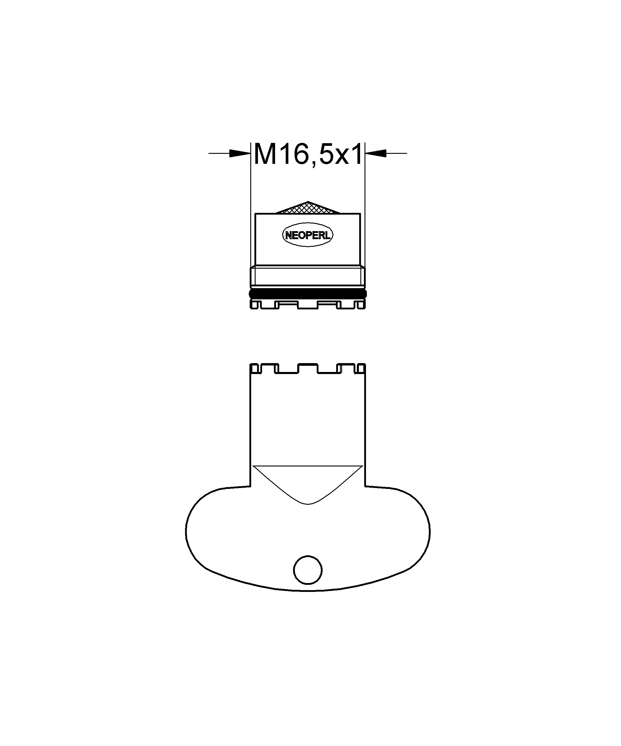 Mousseur-Set 13937, Mousseur 14,9 l/min bei 3 bar, Mousseur 7,2 l/min bei 3 bar, Außengewinde, M 16,5 × 1,mit Demontageschlüssel