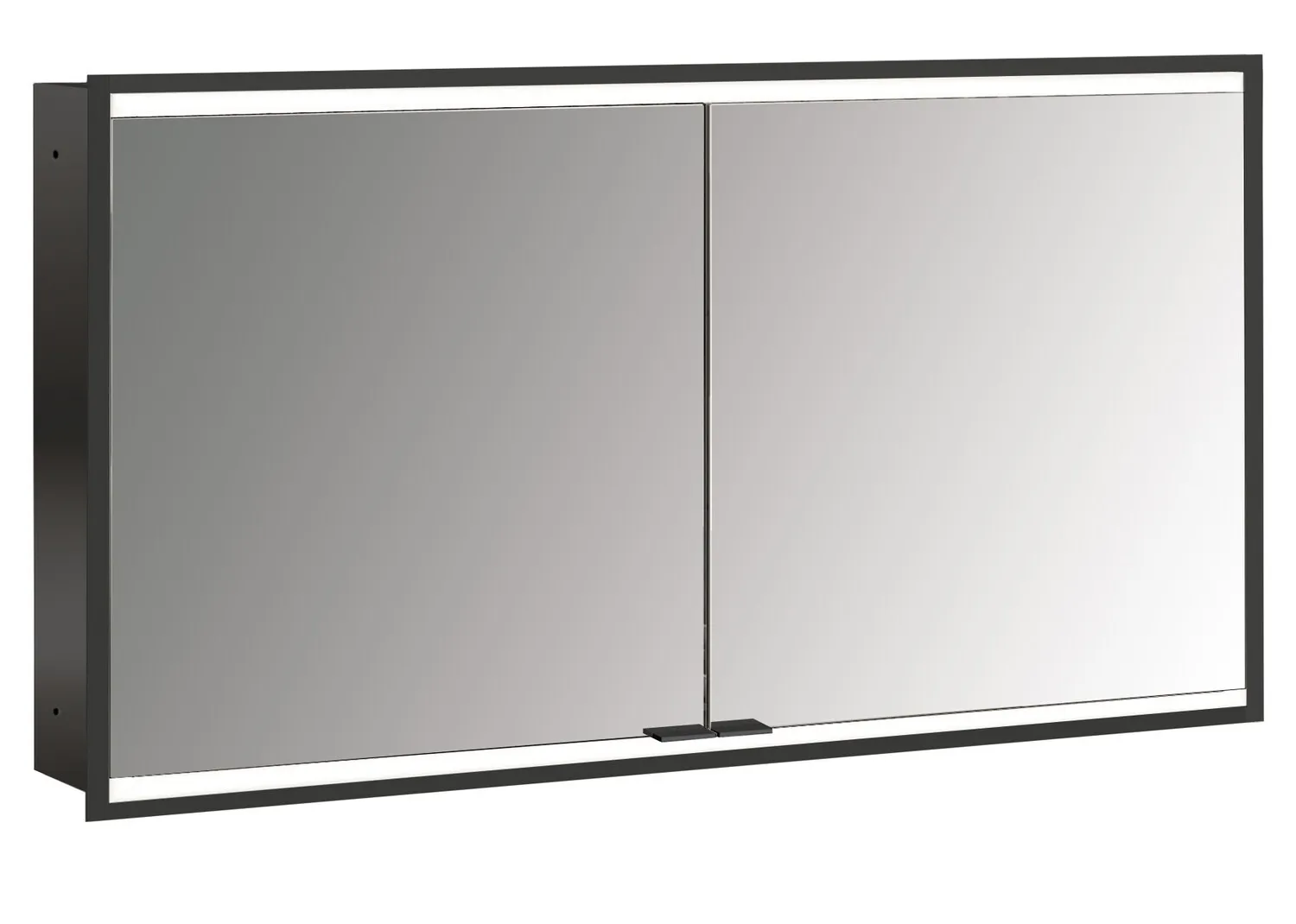 emco prime 2 emco asis PG2 LED-Lichtspiegelschrank prime2 FaceliftUnterputz, 1300 mm, 2-türig, IP 20, schwarzRückwand verspiegelt