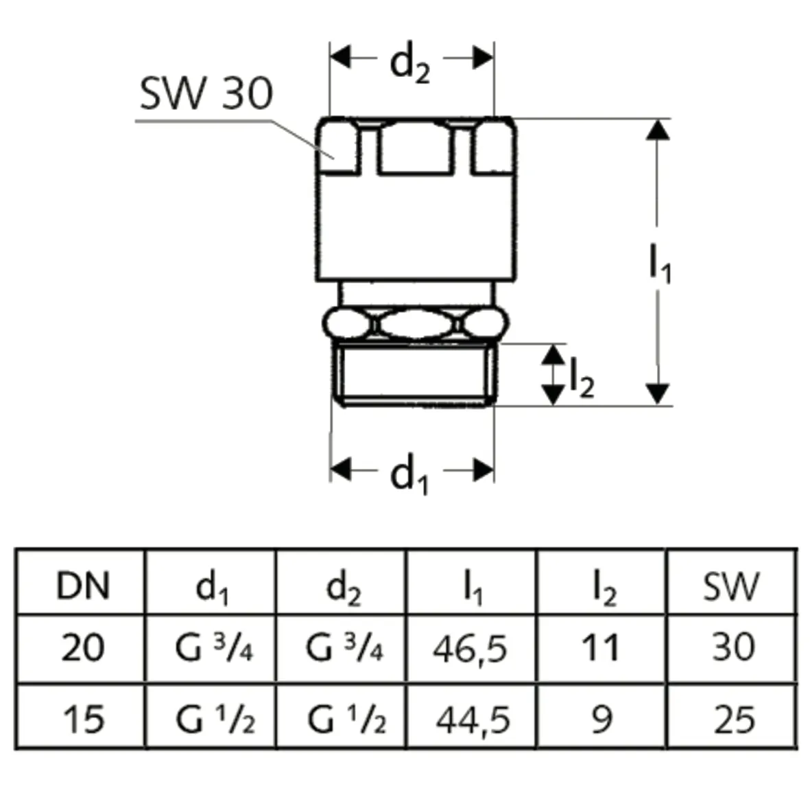 Rohrbelüfter, Durchflussform, Bauform C, Max. Betriebsdruck: 10 bar, DN 15 G 1/2 AG, DN 15 G 1/2 IG, chrom Rohrbelüfter, Durchflussform, Bauform C, Max. Betriebsdruck: 10 bar, DN 15 G 1/2 AG, DN 15 G 1/2 IG, chrom