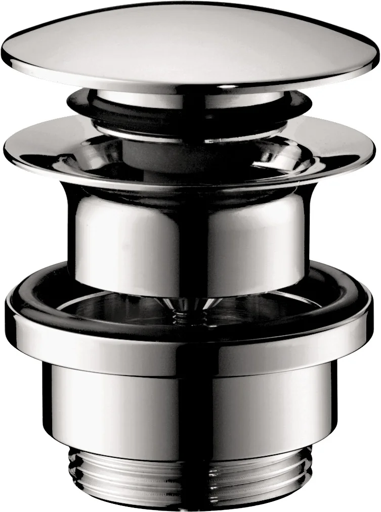 Hansgrohe Ablaufventil Push-Open DN32, Chrom, für Waschtisch und Bidetmischer mit Überlaufloch Hansgrohe Ablaufventil Push-Open DN32, Chrom, für Waschtisch und Bidetmischer mit Überlaufloch