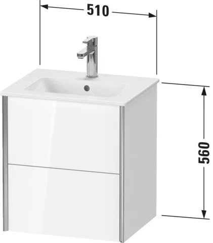 Duravit Waschtischunterschrank wandhängend „XViu“ 51 × 56 × 42 cm in Taupe Supermatt