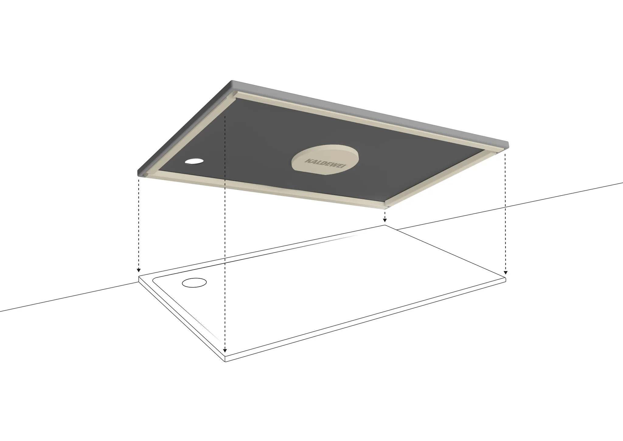 Kaldewei rechteck Duschwanne „Cayonoplan“ 750 × 900 mm ohne Oberflächenbeschichtung, mit Perl-Effekt, in warm grey 70