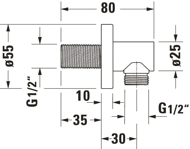 Brausegarnitur Brausen und Zubehör Wandanschlussbogen „ZubehörArmaturen“ in Schwarz (matt)