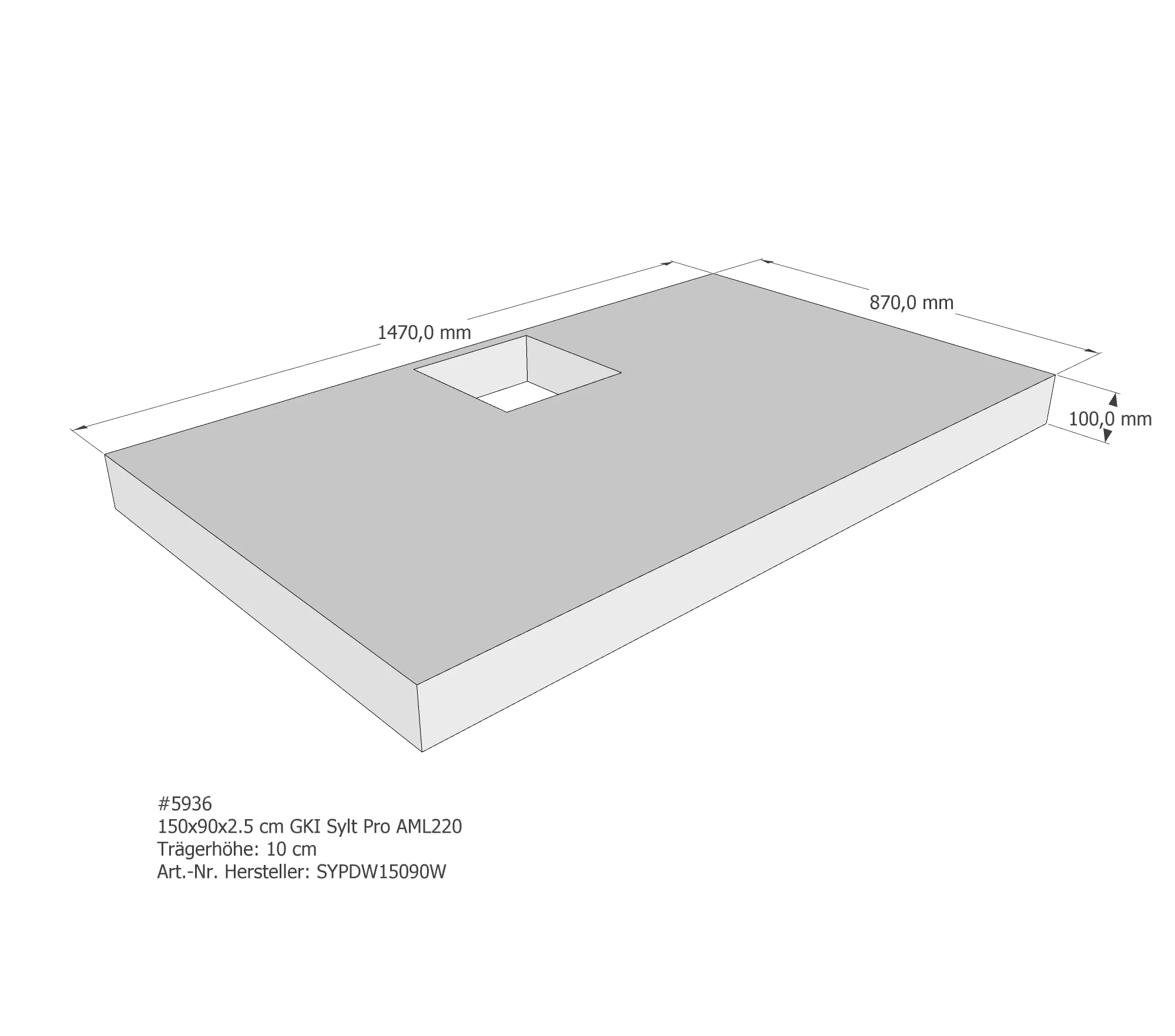 Duschwannenträger passend für GKI Sylt Pro 150 × 90 × 3 cm Duschwannenträger passend für GKI Sylt Pro 150 × 90 × 3 cm
