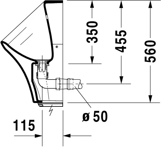 Urinal Durastyle, Zulauf von hinten rimless, für Batterie, ohne Fliege, weiß Urinal Durastyle, Zulauf von hinten rimless, für Batterie, ohne Fliege, weiß