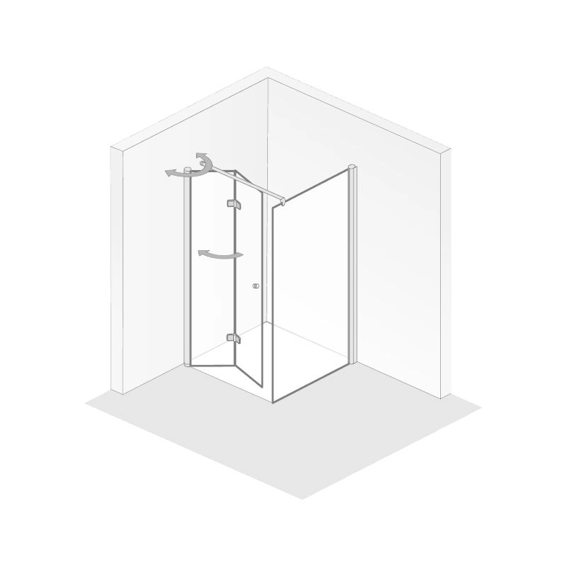 HSK teilgerahmte Drehfalttür pendelbar „Exklusiv 2.0“ für Seitenwand Glas Linea 01 (80 cm), Profile Alu Silber-matt, Scharniere Premium Softcube, B: 800 mm H: 2000 mm HSK teilgerahmte Drehfalttür pendelbar „Exklusiv 2.0“ für Seitenwand Glas Linea 01 (80 cm), Profile Alu Silber-matt, Scharniere Premium Softcube, B: 800 mm H: 2000 mm