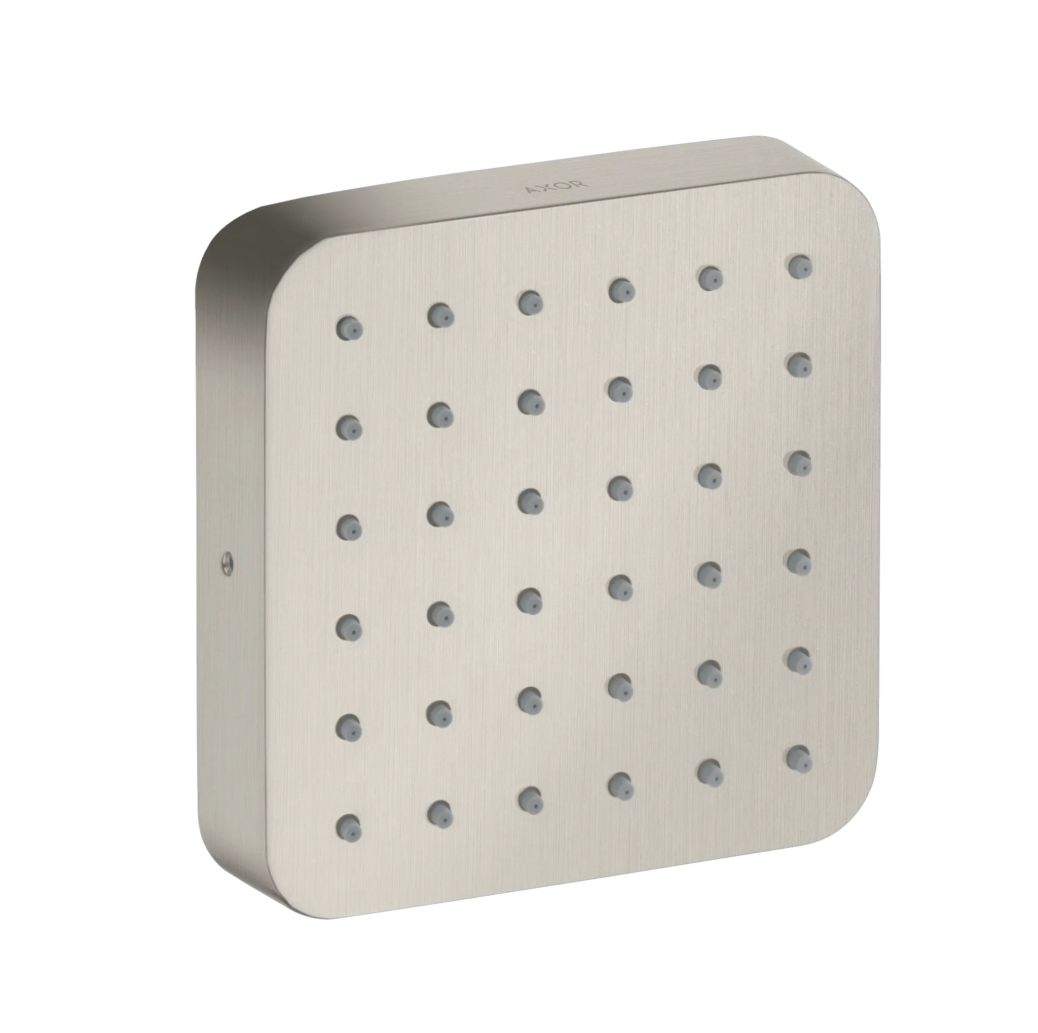 Hansgrohe AXOR Citterio E Brausemodul Unterputz softsquare Edelstahl Optic, 120 mm Brausekopfgröße, Rain Strahl, verstellbarer Strahlwinkel in fünf Stufen, nutzbar als Kopf-, Nacken- oder Seitenbrause