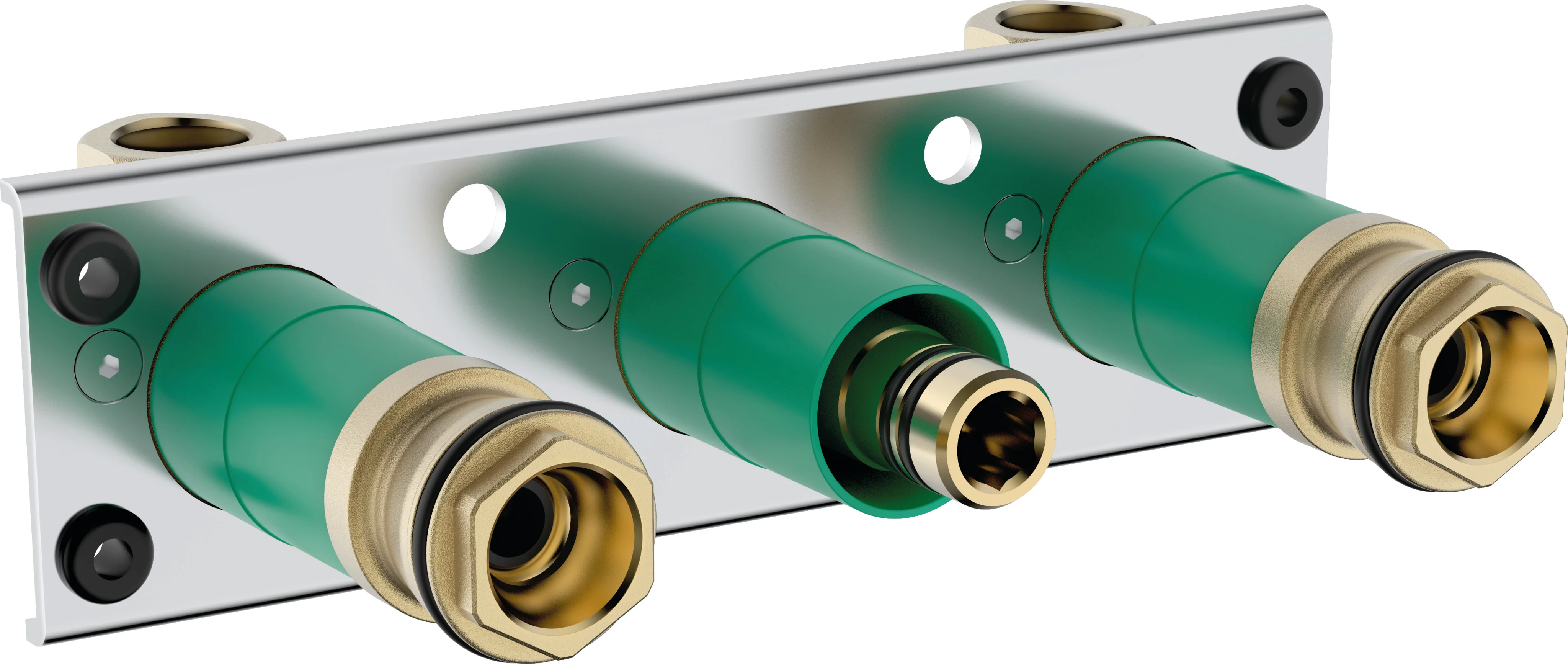 Hansgrohe ShowerTablet Thermostat Universal Aufputz für 2 Verbraucher, Anschlussgröße Rp 1/2, schallentkoppelte Montage