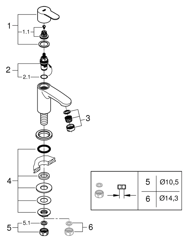 Grohe Eurostyle Cosmopolitan Standventil XS-Size Einlochmontage Keramik-Oberteil ½, 90° Grohe Long-Life Oberfläche chrom Grohe Eurostyle Cosmopolitan Standventil XS-Size Einlochmontage Keramik-Oberteil ½, 90° Grohe Long-Life Oberfläche chrom