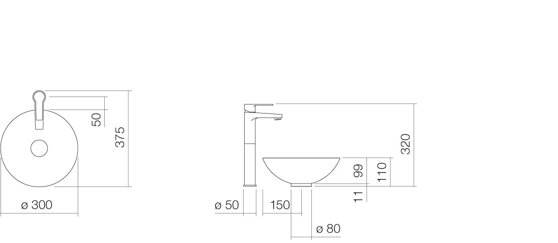 Alape Waschtischschale „Gs-Serie“ 37,5 × 32 cm 