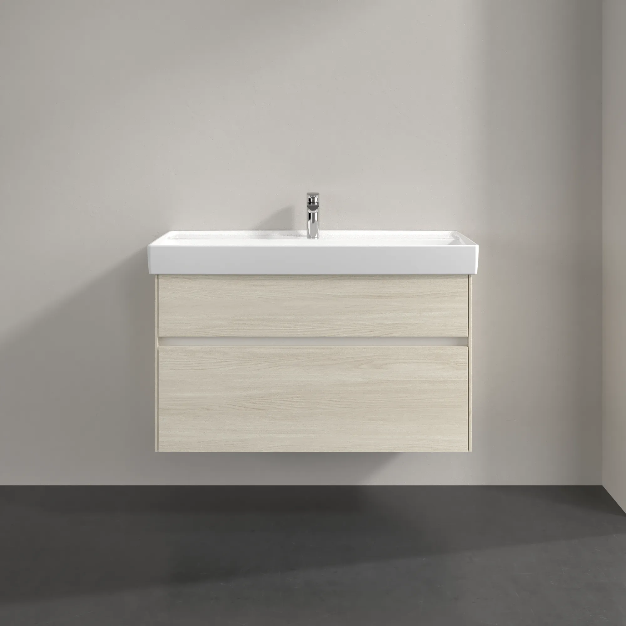 Villeroy & Boch Waschtischunterschrank „Collaro“ 954 × 546 × 444 mm White Oak, für Becken mittig, ohne Beleuchtung
