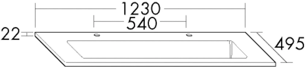 burgbad Waschbecken „Bel“ 1270 × 535 × 190 mm, Hahnlochposition mittig burgbad Waschbecken „Bel“ 1270 × 535 × 190 mm, Hahnlochposition mittig