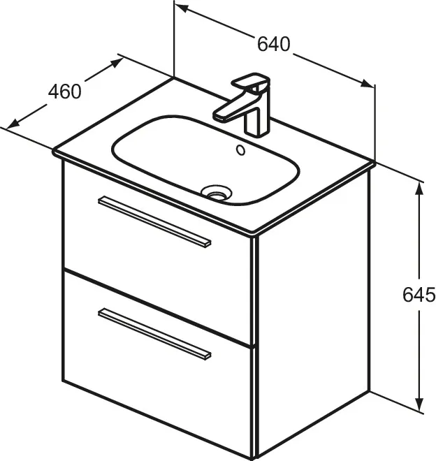 Möbelpaket i.life A mit Waschtisch 60cm und Unterschrank mit schwarzem Griff Weiß matt Möbelpaket i.life A mit Waschtisch 60cm und Unterschrank mit schwarzem Griff Weiß matt