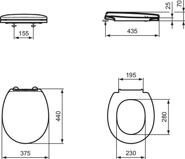 Ideal Standard WC-Sitz „Contour21+“ in Grau Ideal Standard WC-Sitz „Contour21+“ in Grau