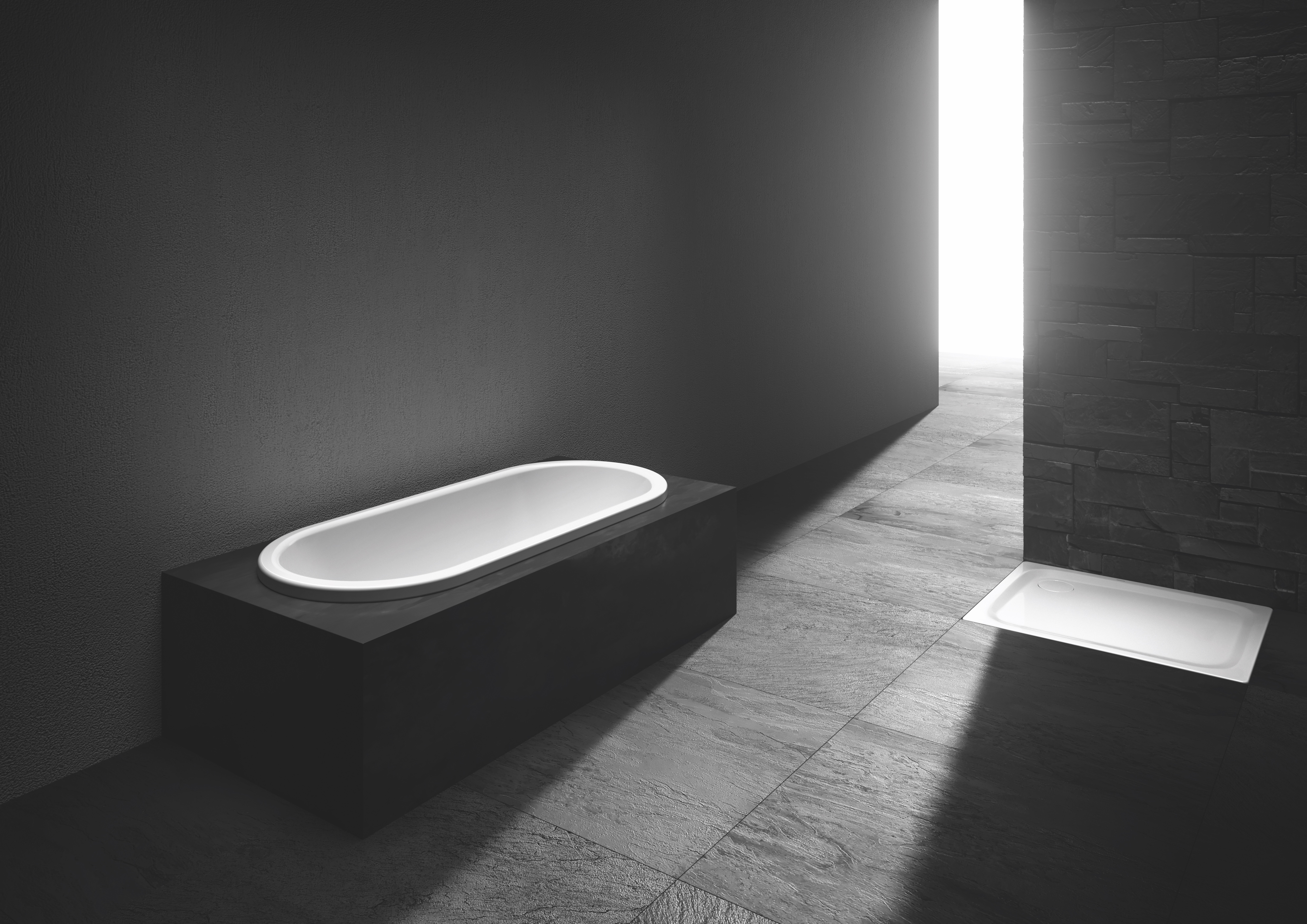Kaldewei Badewanne „Centro Duo Oval“ oval 170 × 75 cm, mit Überlauf, ohne Wannenträger in alpinweiß