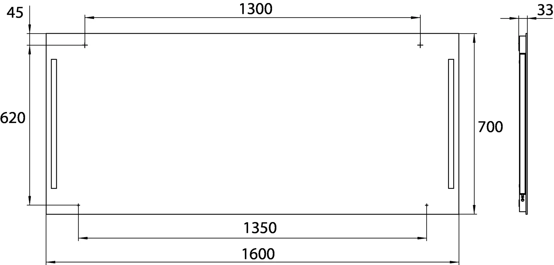 emco Lichtspiegel „Premium“ 160 × 70 cm emco Lichtspiegel „Premium“ 160 × 70 cm