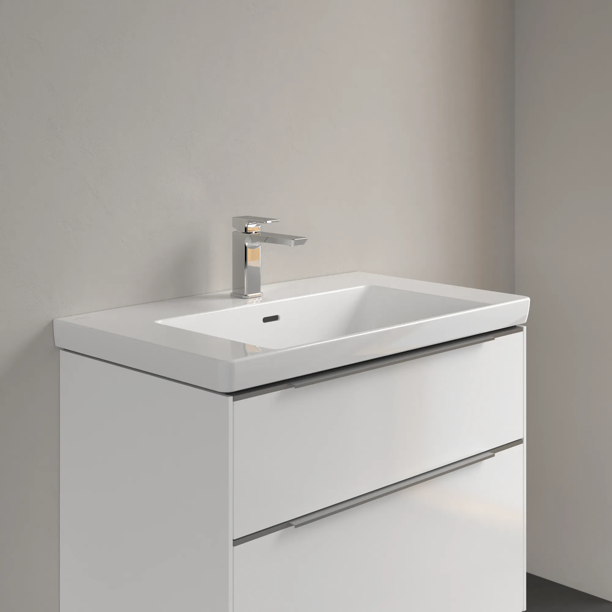 Villeroy & Boch Wandwaschtisch aus TitanCeram „Subway 3.0“ 800 × 470 × 165 mm, ohne Hahnlochbohrung, Hahnlochposition mittig in Weiß Alpin Villeroy & Boch Wandwaschtisch aus TitanCeram „Subway 3.0“ 800 × 470 × 165 mm, ohne Hahnlochbohrung, Hahnlochposition mittig in Weiß Alpin