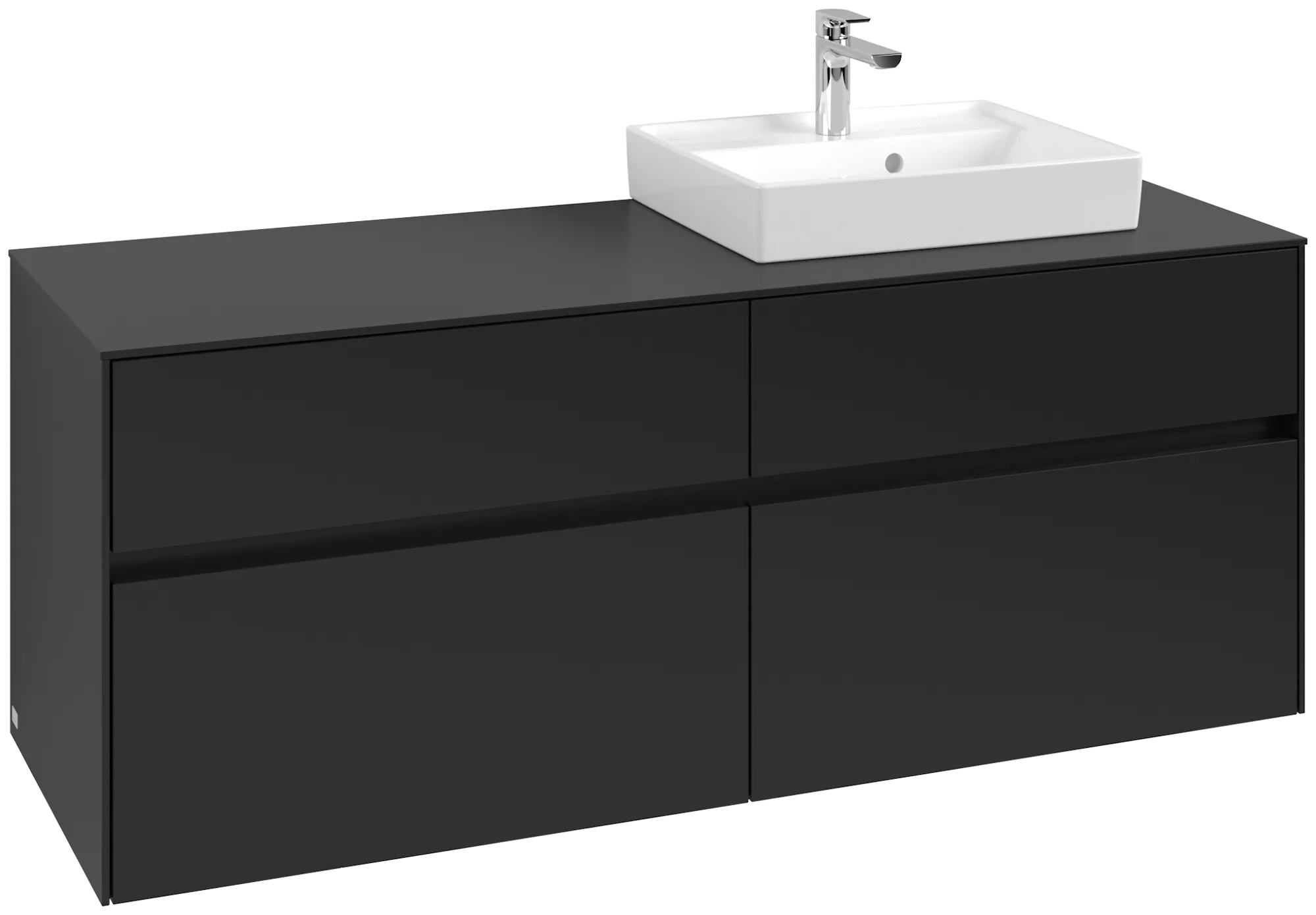 Villeroy & Boch Collaro Waschbeckenunterschrank C07500 1400x548x500mm 4 Ausz. WT re Volcano Black