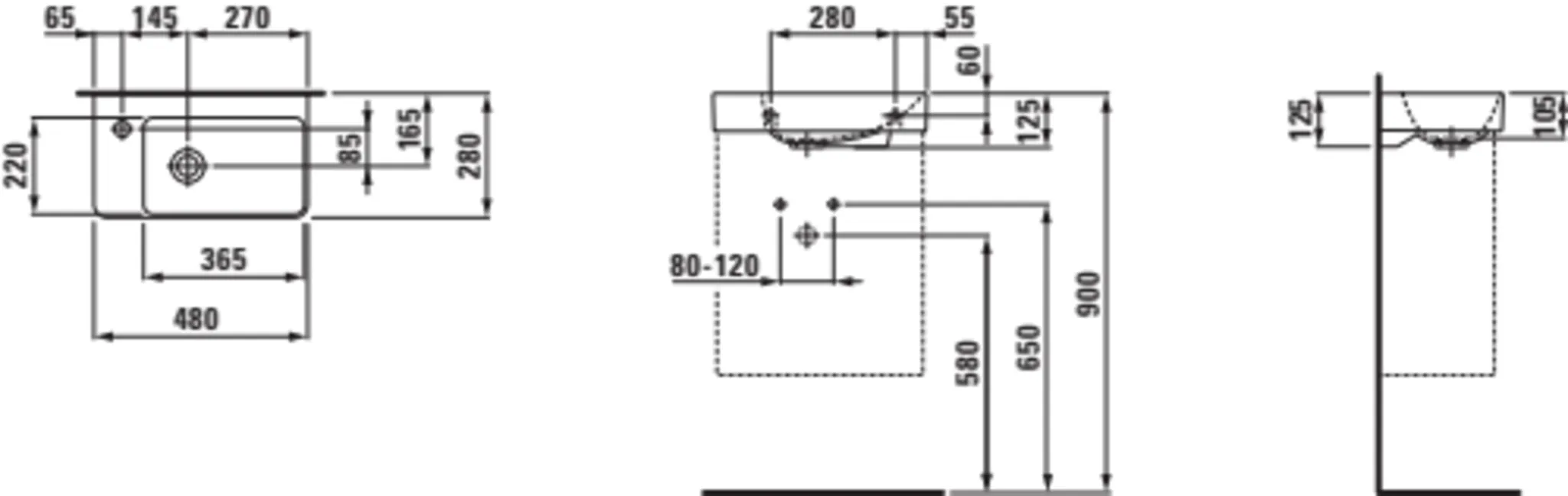 Pro X HWB Compact 81586.5 HLB links oHL, oÜL, 480x280, weiß