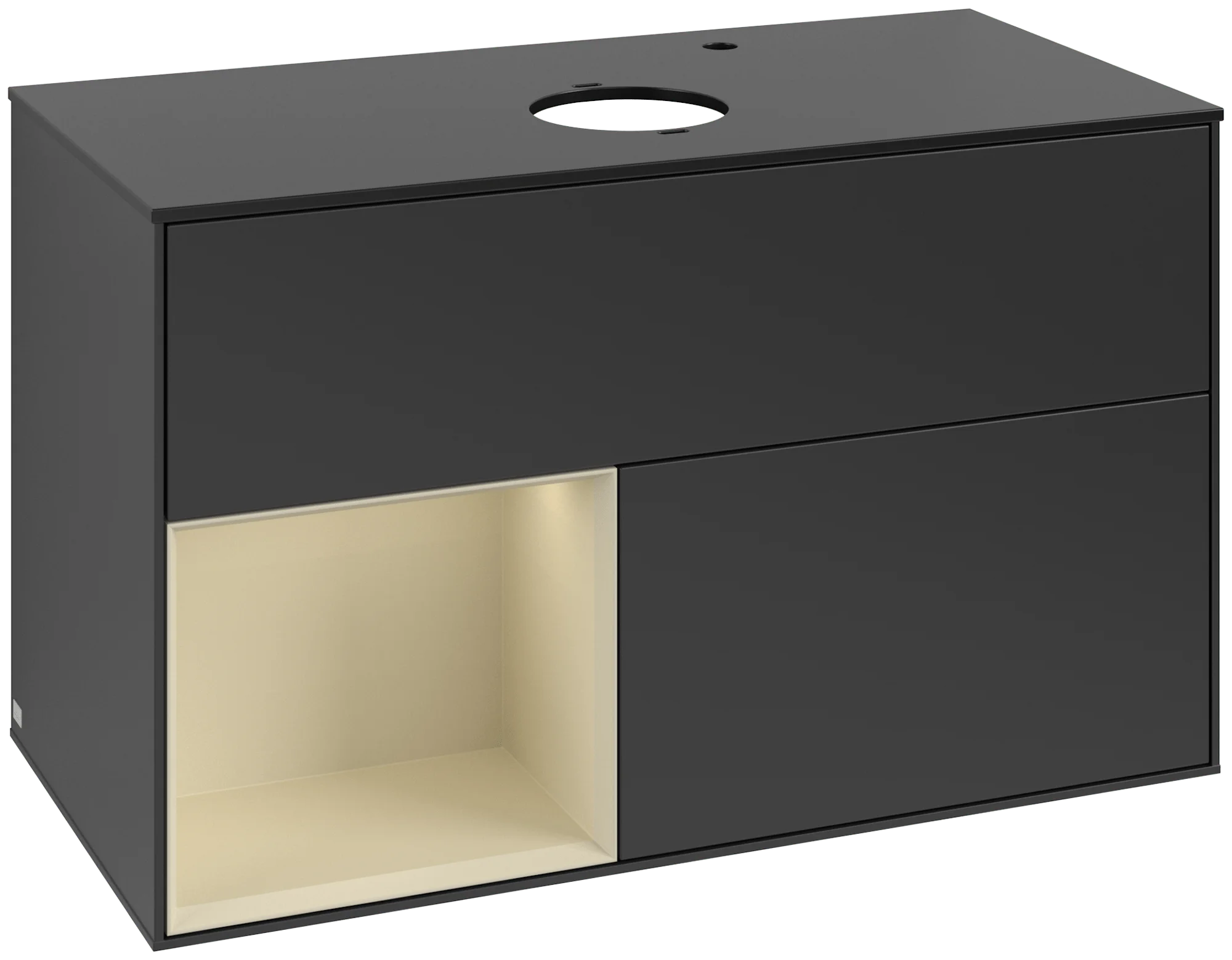 Villeroy & Boch Waschbeckenunterschrank Finion F89, 1000x603x501 mm, Black Matt Lacquer, mit Beleuchtung und Push-to-open Funktion