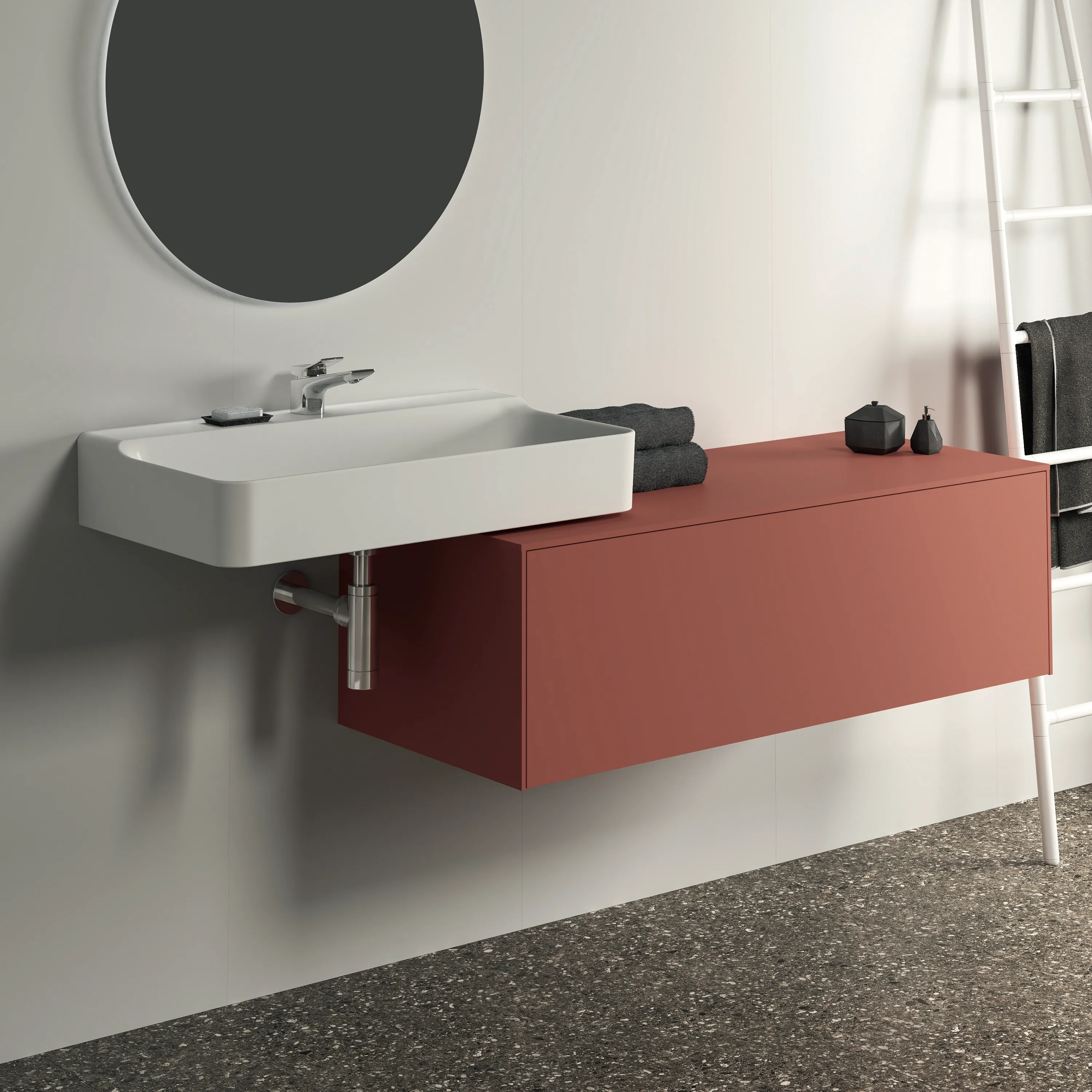 Ideal Standard Waschtischunterschrank Conca, 1 Auszug, ohne Ausschnitt, 1202x505x370mm, Sunset