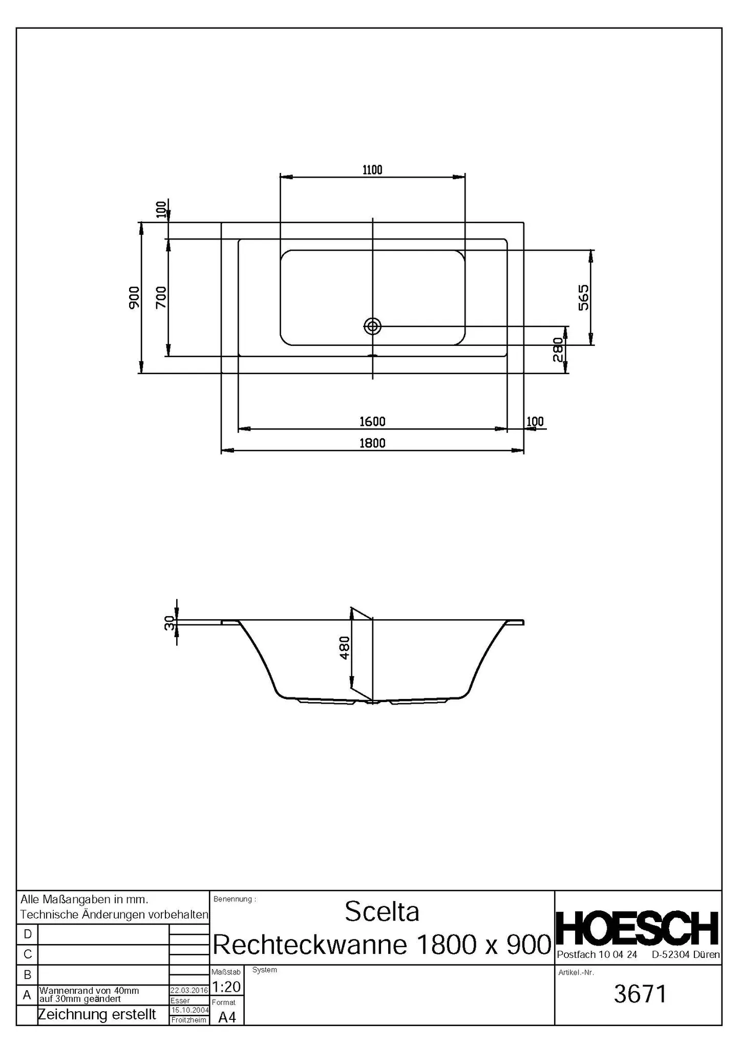 Hoesch Scelta Badewanne 1800x900 Weiß Hoesch Scelta Badewanne 1800x900 Weiß