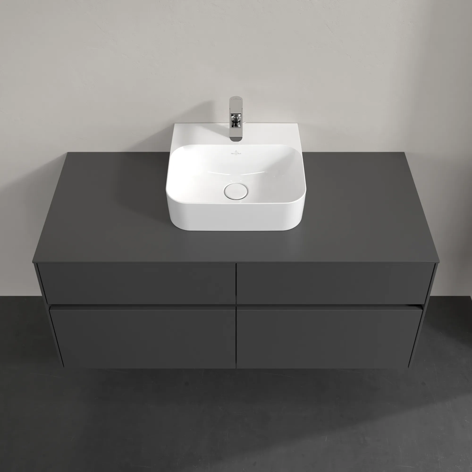 Villeroy & Boch Waschtischunterschrank „Collaro“ 1200 × 548 × 500 mm Graphite, mit Beleuchtung, für Becken mittig Villeroy & Boch Waschtischunterschrank „Collaro“ 1200 × 548 × 500 mm Graphite, mit Beleuchtung, für Becken mittig