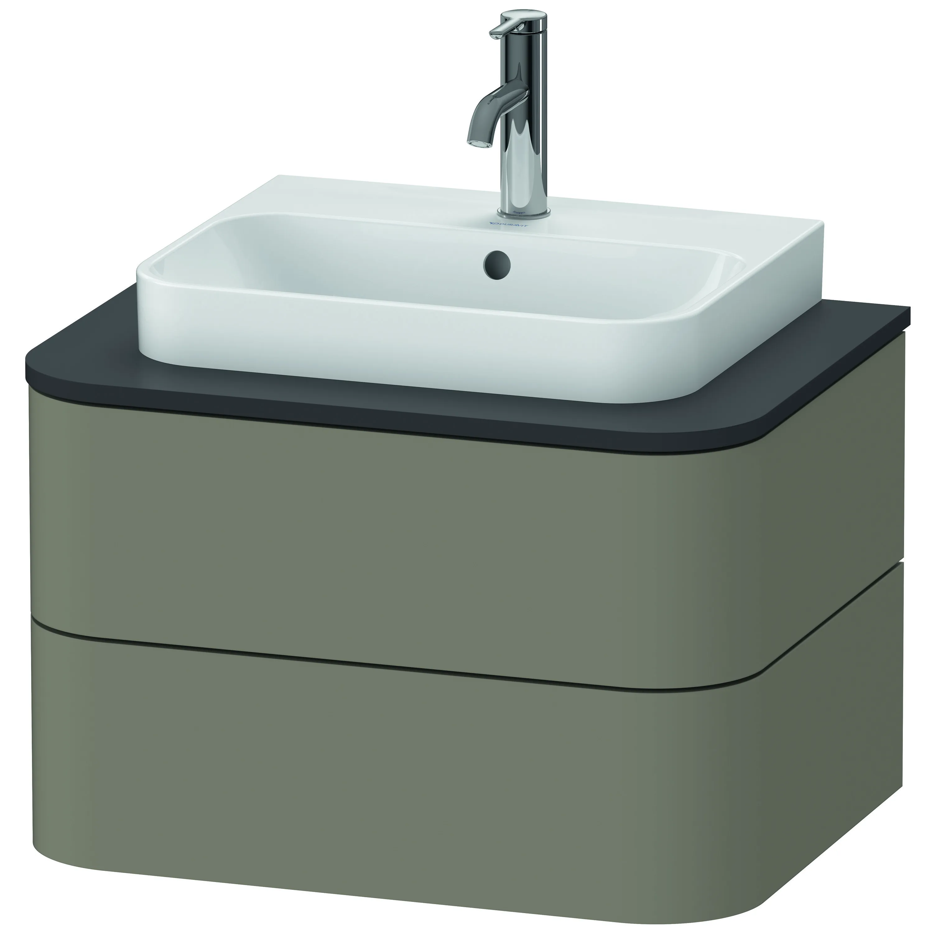 Duravit Waschtischunterschrank wandhängend „Happy D.2 Plus“ 65 × 40,8 × 48 cm Steingrau Seidenmatt Duravit Waschtischunterschrank wandhängend „Happy D.2 Plus“ 65 × 40,8 × 48 cm Steingrau Seidenmatt