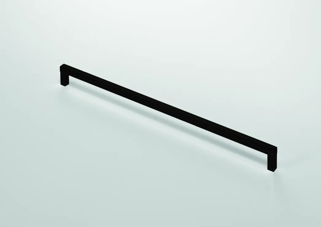 Griff von burgbad - Stangengriff G0234 aus der Zubehör-Serie, schwarz matt, Breite 397 mm