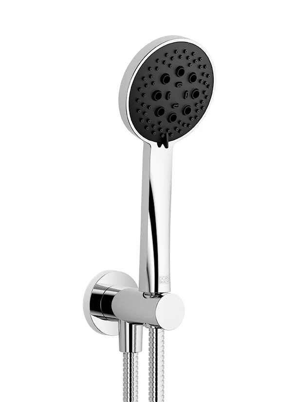 Dornbracht Schlauchbrausegarnitur SERIENSPEZIFISCH Chrom, Brausekopf Ø 100 mm, dreifach/fünffach verstellbar, Metallschlauch 1250 mm mit Verdrehschutz