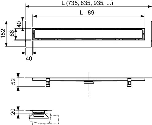 TECE Duschrinne für Naturstein „TECEdrainline“ mit Seal System Dichtband 800 mm TECE Duschrinne für Naturstein „TECEdrainline“ mit Seal System Dichtband 800 mm
